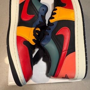 WOMENS AIR Jordan 1 Lows!!! Colorful Sneakers - Red, Yellow, Blue, Green